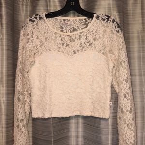 Lace cropped long sleeve